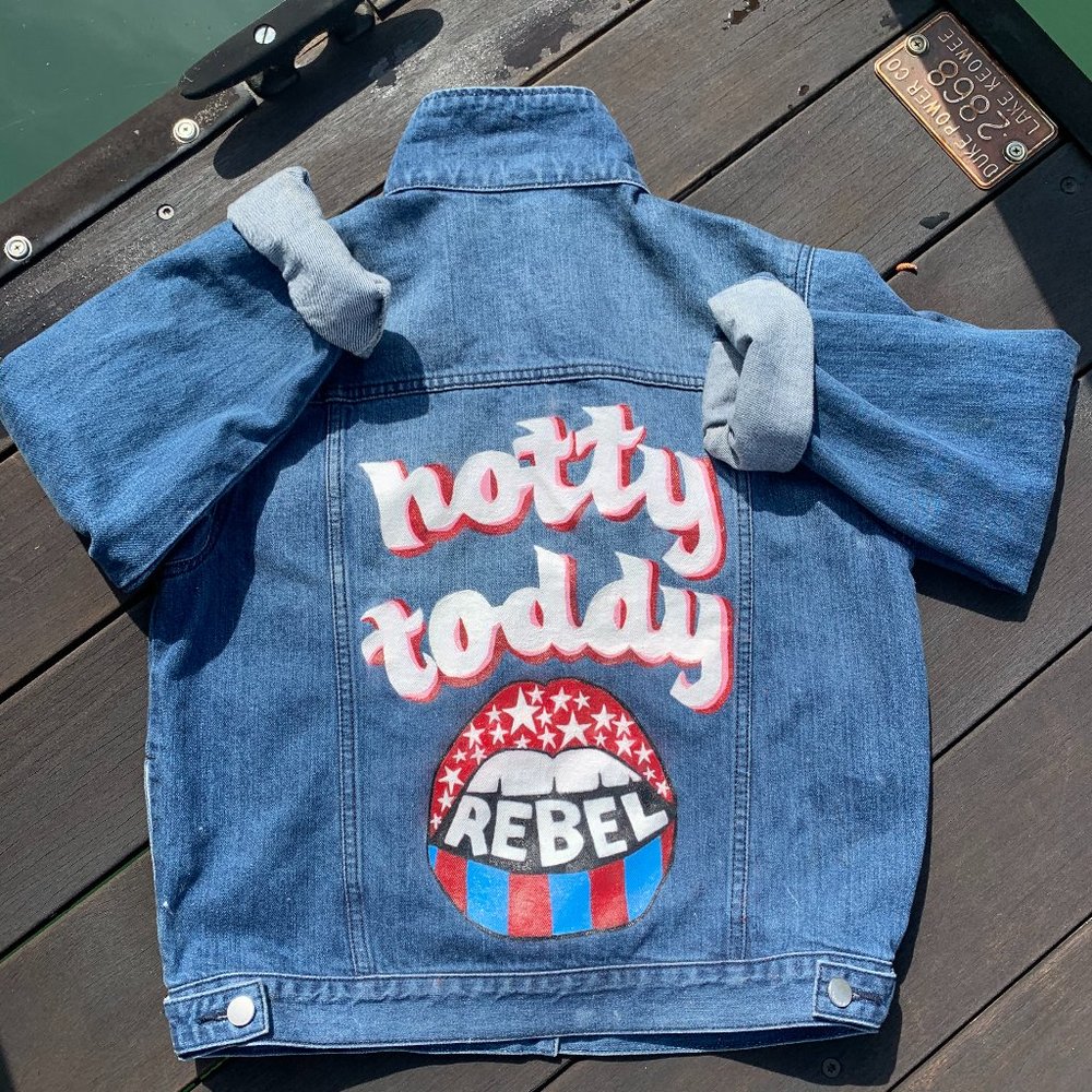 CUSTOM PAINTED Ole Miss Jean Jacket